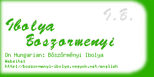 ibolya boszormenyi business card